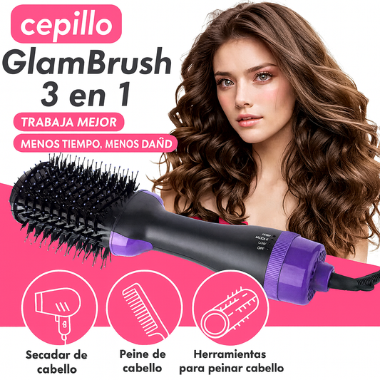 Cepillo GlamBrush 3 en 1 ➕ Crema Coco para Peinar 🥥🎁 ➕ Envío Gratis 🚚📦