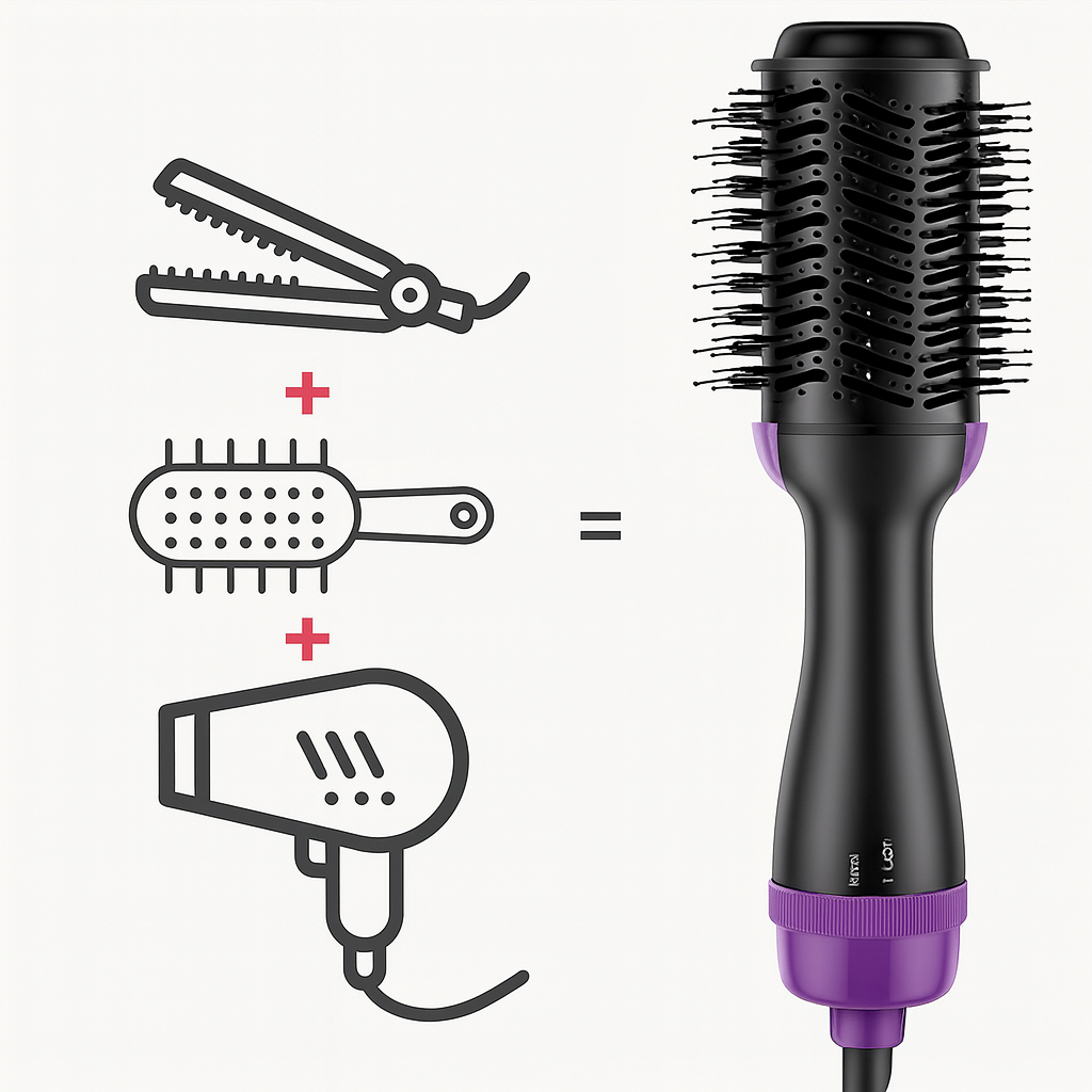 Cepillo GlamBrush 3 en 1 ➕ Crema Coco para Peinar 🥥🎁 ➕ Envío Gratis 🚚📦