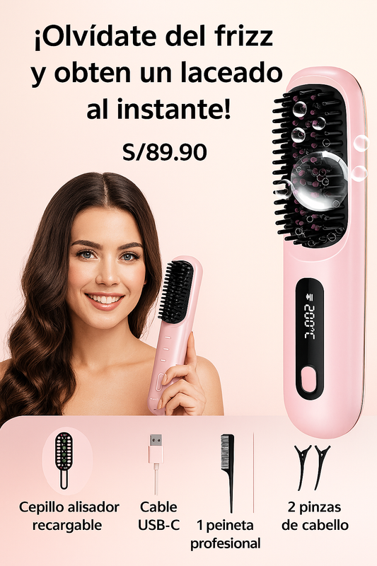 CEPILLO ALISADOR PORTATIL + CREMA PARA EL CABELLO + ENVIO GRATIS 🧴🚚📦